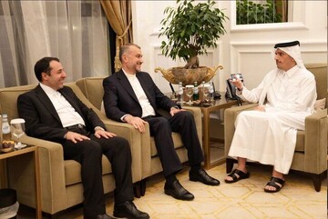 دیدار امیرعبداللهیان با نخست وزیر قطر + فیلم