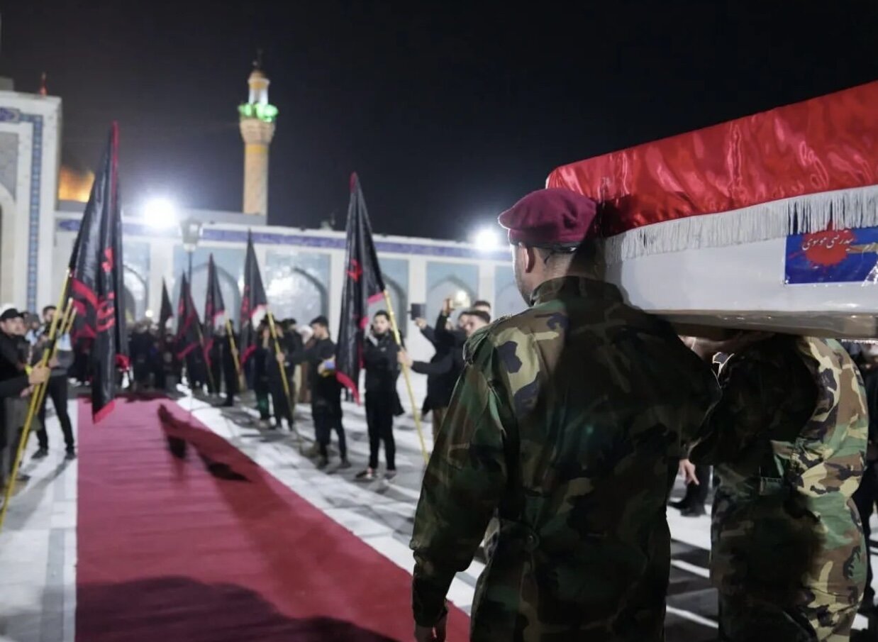 وداع با پیکر شهید سیدرضی موسوی در حرمهای سوریه + فیلم و عکس