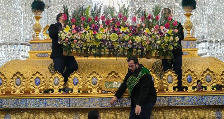 ضریح حرم امامین جوادین (ع) گلآرایی شد+عکس و فیلم