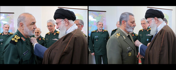 اعطای نشان فتح به فرماندهان کل ارتش و سپاه اعطای نشان فتح به فرماندهان کل ارتش و سپاه