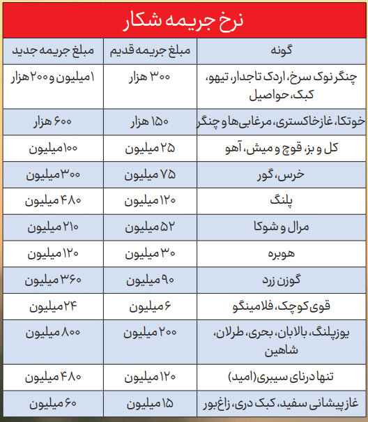 تورم، جریمه شکار را می‌بلعد