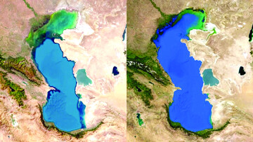 کاهش ۵۰متری تراز آب دریای خزر
