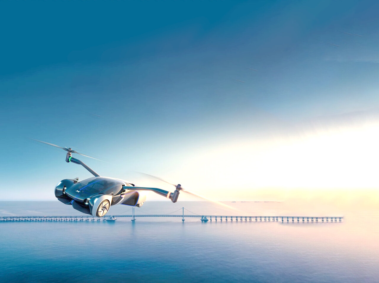 خودرویی که از روی ترافیک پرواز میکند خودرویی که از روی ترافیک پرواز میکند