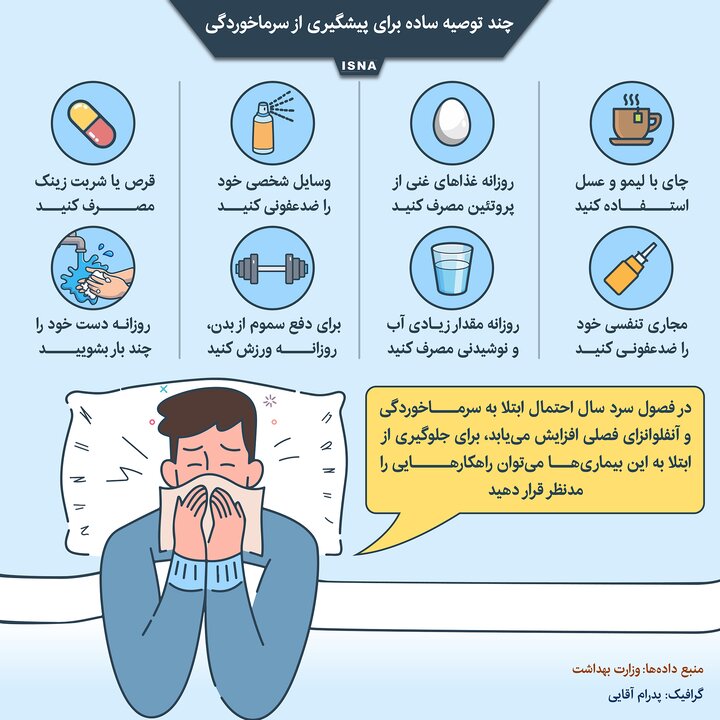 چند توصیه برای اینکه در زمستان بیمار نشوید